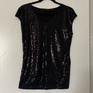 The Limited Womens Small Black Sequin Sleeveless Party Blouse Top Shirt